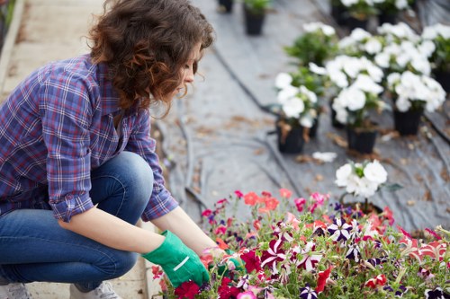 Patio installation work in a Parsonsgreen garden with paving being prepared